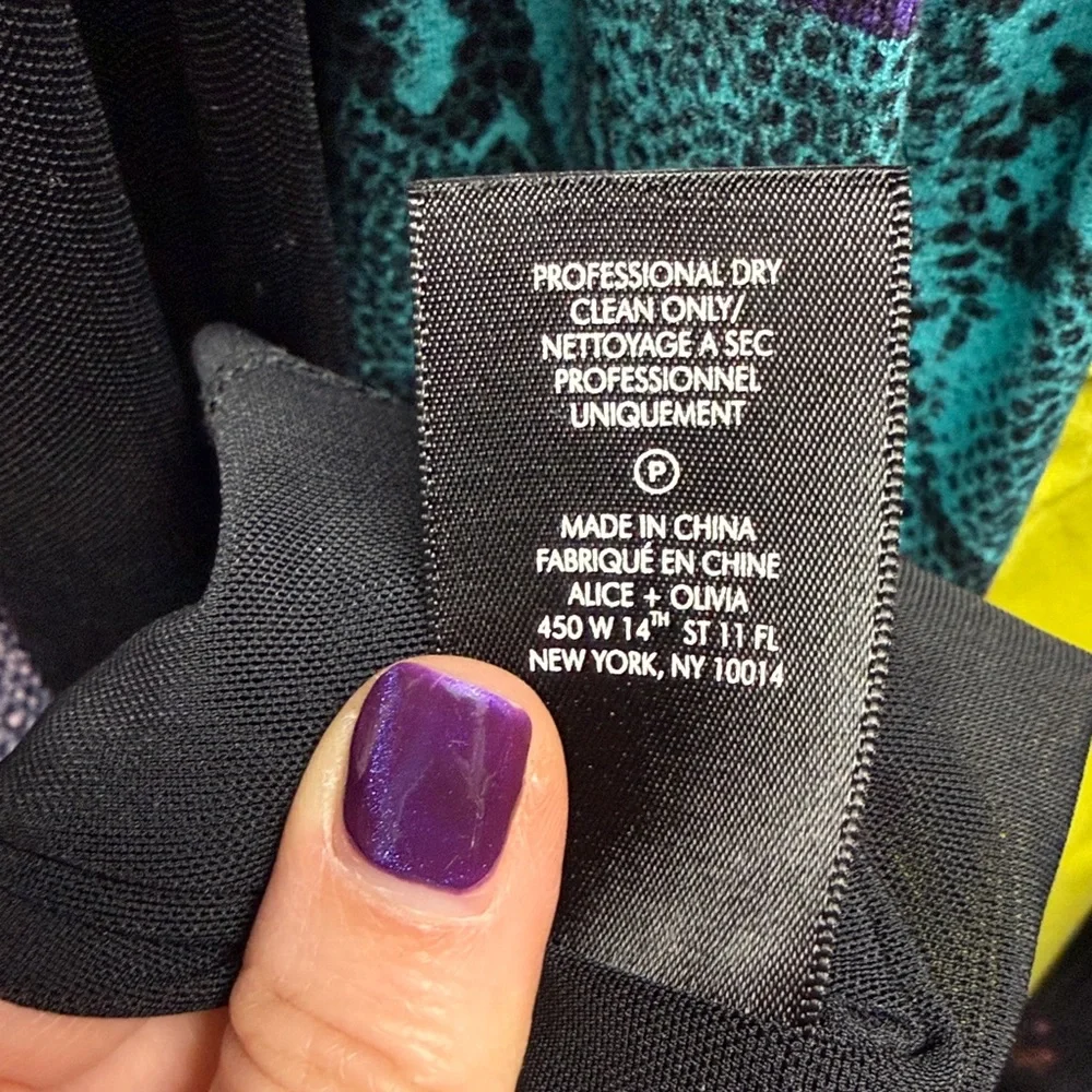 NEW Alice and Olivia Delora Rainbow Snake Skin Midi size 8 NWT - Picture 10 of 11